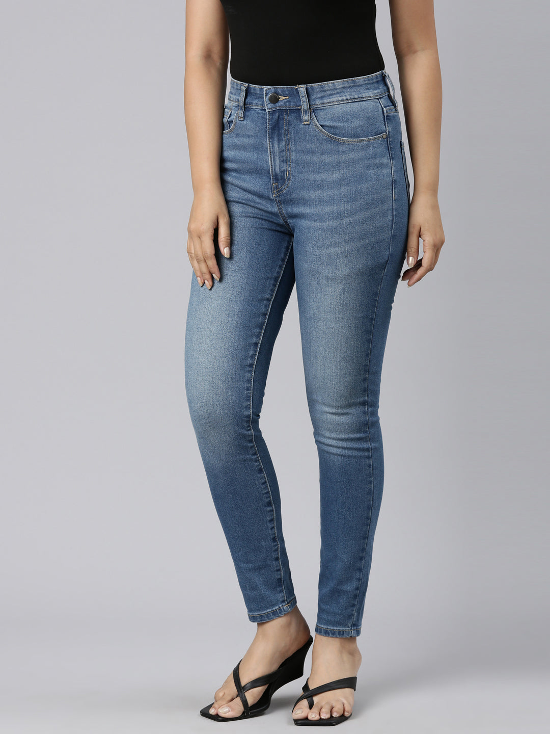 Bare Denim Women Super Skinny Washed Blue Jeans - Selling Fast at  Pantaloons.com